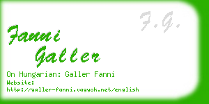 fanni galler business card